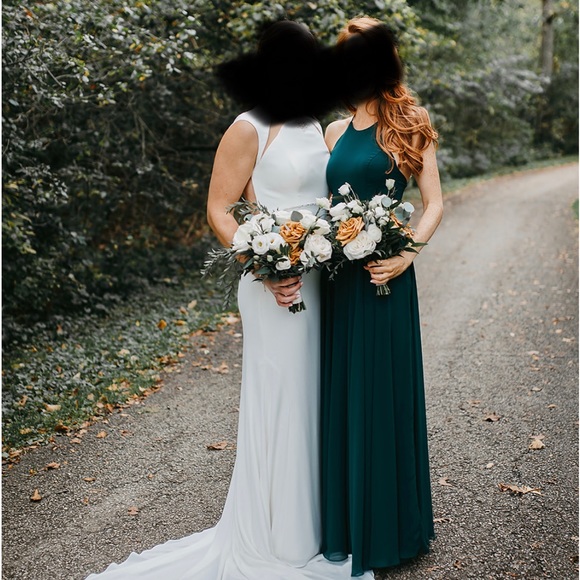 Chiffon Halter Bridesmaid Dress - Picture 4 of 4